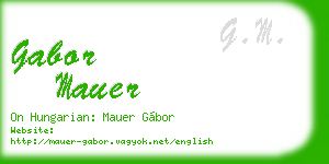 gabor mauer business card